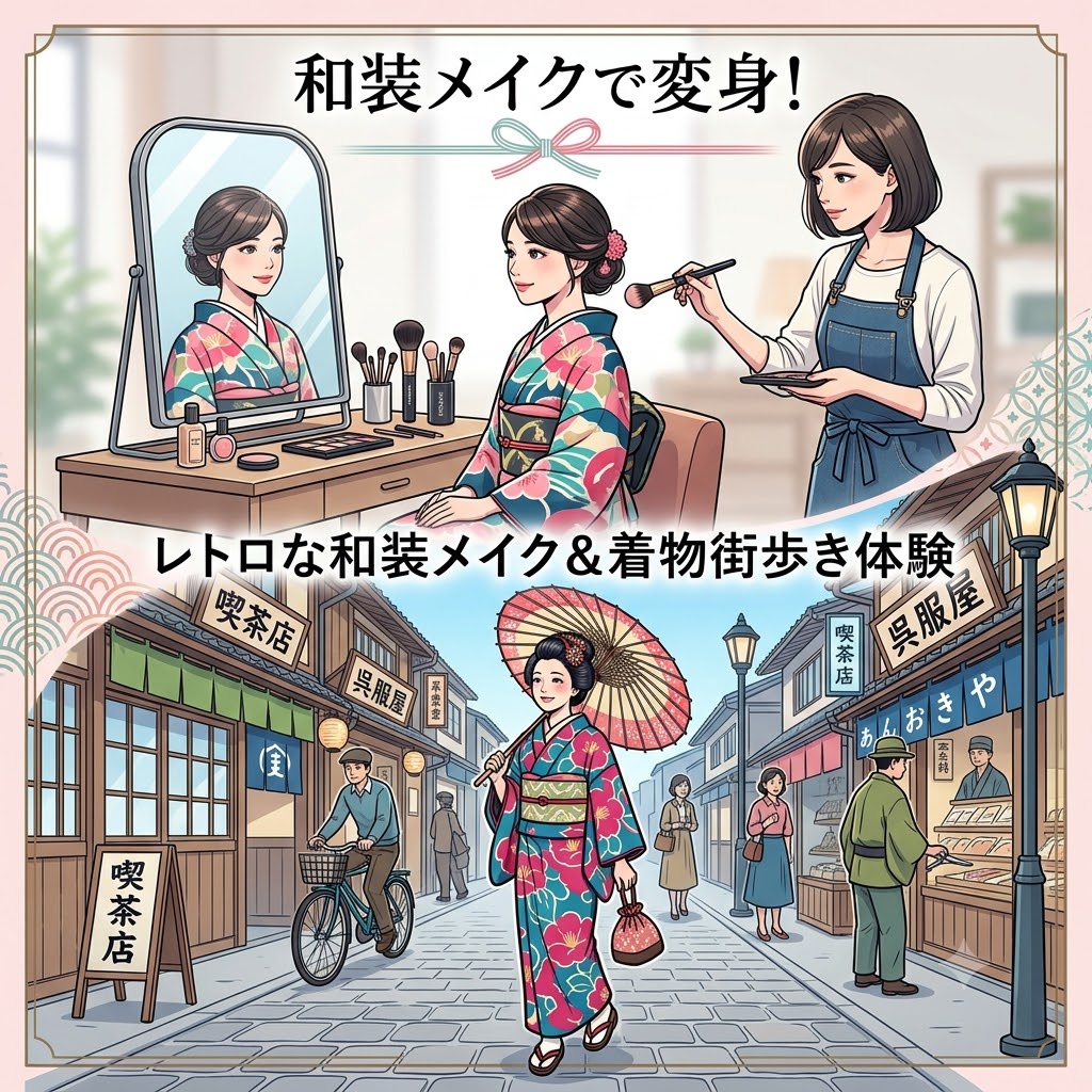 66．和装メイクで変身！着物で街歩き
